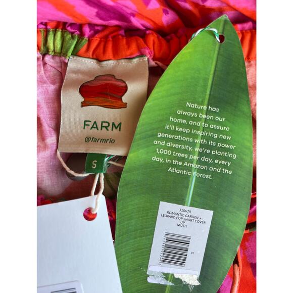 Farm Rio  Romantic Garden & Leopard Pop Short Cover Up Multi Size Small - Picture 5 of 5